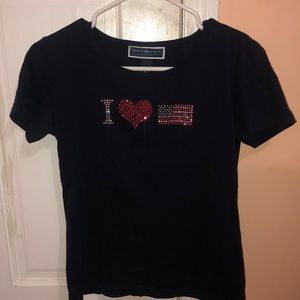 Navy Blue I “Heart” America Blouse
